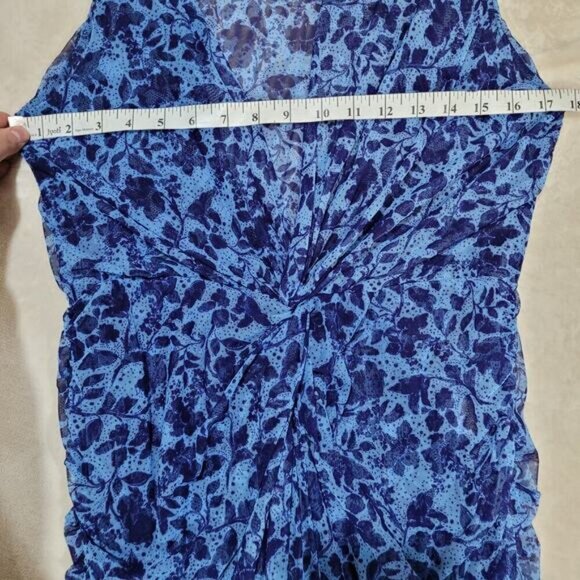 Misa Los Angeles Ava Blue Dress in Goa Floral Mesh - Size‎ Large - Picture 8 of 10